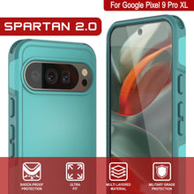 Charger l&#39;image dans la galerie, Punkcase Google Pixel 9 Pro XL Case, [Spartan 2.0 Series] Couverture lourde robuste claire avec protecteur d&#39;écran intégré [bleu]
