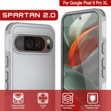 Charger l&#39;image dans la galerie, Punkcase Google Pixel 9 Pro XL Case, [Spartan 2.0 Series] Couverture lourde robuste claire avec protecteur d&#39;écran intégré [blanc]
