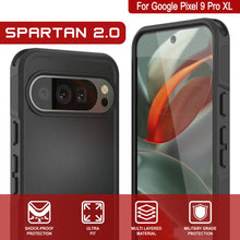Charger l&#39;image dans la galerie, Punkcase Google Pixel 9 Pro XL Case, [Spartan 2.0 Series] Couverture lourde robuste claire avec protecteur d&#39;écran intégré [noir]
