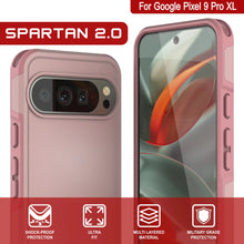 Charger l&#39;image dans la galerie, Punkcase Google Pixel 9 Pro XL Case, [Spartan 2.0 Series] Couverture lourde robuste claire avec protecteur d&#39;écran intégré [rose]
