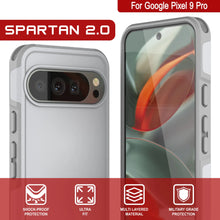 Charger l&#39;image dans la galerie, Punkcase Google Pixel 9 Pro Case, [Spartan 2.0 Series] Couverture lourde robuste claire avec protecteur d&#39;écran intégré [blanc]

