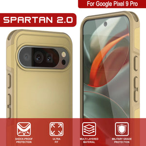 Punkcase Google Pixel 9 Pro Case, [Spartan 2.0 Series] Couverture robuste robuste claire avec protecteur d'écran intégré [jaune]