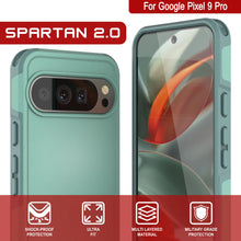 Charger l&#39;image dans la galerie, Punkcase Google Pixel 9 Pro Case, [Spartan 2.0 Series] Couverture lourde robuste claire avec protecteur d&#39;écran intégré [Teal]

