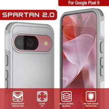 Charger l&#39;image dans la galerie, Punkcase Google Pixel 9 Case, [Spartan 2.0 Series] Couverture lourde robuste claire avec protecteur d&#39;écran intégré [blanc]
