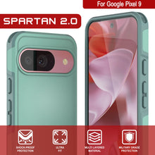 Charger l&#39;image dans la galerie, Punkcase Google Pixel 9 Case, [Spartan 2.0 Series] Couverture lourde robuste claire avec protecteur d&#39;écran intégré [Teal]
