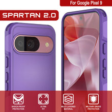 Charger l&#39;image dans la galerie, Punkcase Google Pixel 9 Case, [Spartan 2.0 Series] Couverture lourde robuste claire avec protecteur d&#39;écran intégré [Purple]
