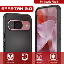 Charger l&#39;image dans la galerie, Punkcase Google Pixel 9 Case, [Spartan 2.0 Series] Couverture lourde robuste claire avec protecteur d&#39;écran intégré [noir]
