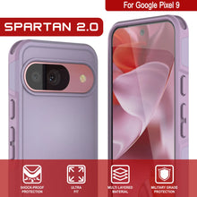 Charger l&#39;image dans la galerie, Punkcase Google Pixel 9 Case, [Spartan 2.0 Series] Couverture lourde robuste claire avec protecteur d&#39;écran intégré [Magenta]
