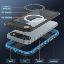 Charger l&#39;image dans la galerie, Étui IP68 imperméable d&#39;iPhone 17, Punkcase [Bleu clair] [série StudStar] [Slim Fit] [Dirtoproof]

