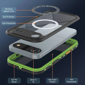 Étui IP68 imperméable d'iPhone 17, Punkcase [vert clair] [série StudStar] [Slim Fit] [Dirtoproof]