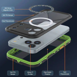Étui IP68 imperméable iPhone 17 Pro Max, Punkcase [vert clair] [série StudStar] [Slim Fit] [Dirtoproof]