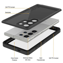 Load image into Gallery viewer, Galaxy S25 Ultra Imperproof Case Punkcase Studstar noir mince 6,6 pieds sous-marine IP68 Choc / neige

