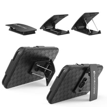 Charger l&#39;image dans la galerie, Punkcase iPhone 8 / 7 Case With Tempered Glass Screen Protector, Holster Belt Clip &amp; Built-In Kickstand Non Slip Dual Layer Hybrid TPU Full Body Protection [Thin Fit] for Apple iPhone 7 &amp; 8 [Black] 
