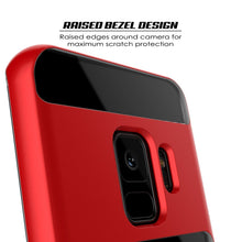 Load image into Gallery viewer, Galaxy S9 Case, PUNKcase [LUCID 3.0 Series] [Slim Fit] [Clear Back] Armor Cover w/ Integrated Kickstand, Anti-Shock System &amp; PUNKSHIELD Screen Protector for Samsung Galaxy S9 [Red] 
