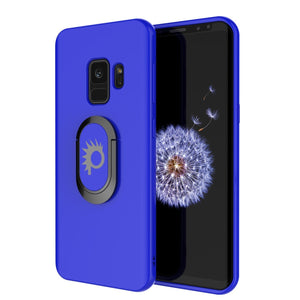 Galaxy S9 Case, Punkcase Magnetix Protective TPU Cover W/ Kickstand, Ring Grip Holder & Metal Plate for Magnetic Car Phone Mount PLUS PunkShield Screen Protector for Samsung S9 Edge [Blue] (Color in image: blue)