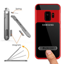 Load image into Gallery viewer, Galaxy S9 Case, PUNKcase [LUCID 3.0 Series] [Slim Fit] [Clear Back] Armor Cover w/ Integrated Kickstand, Anti-Shock System &amp; PUNKSHIELD Screen Protector for Samsung Galaxy S9 [Red] (Color in image: Rose Gold)
