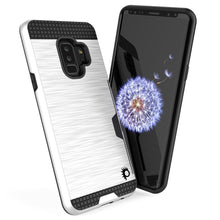 Load image into Gallery viewer, Galaxy S9 Plus Case, PUNKcase [SLOT Series] [Slim Fit] Dual-Layer Armor Cover w/Integrated Anti-Shock System, Credit Card Slot &amp; Screen Protector [White] (Color in image: Grey)
