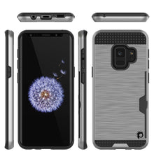Charger l'image dans la galerie, Galaxy S9 Case, PUNKcase [SLOT Series] [Slim Fit] Dual-Layer Armor Cover w/Integrated Anti-Shock System, Credit Card Slot [Silver] (Color in image: Navy)

