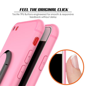 iPhone SE (4.7") Case, Punkcase Magnetix Protective TPU Cover W/ Kickstand, Tempered Glass Screen Protector [pink] (Color in image: black)