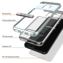 Charger l'image dans la galerie, Galaxy S9 Case, PUNKcase [LUCID 3.0 Series] [Slim Fit] [Clear Back] Armor Cover w/ Integrated Kickstand, Anti-Shock System &amp; PUNKSHIELD Screen Protector for Samsung Galaxy S9 [Silver] (Color in image: Black)
