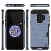 Charger l'image dans la galerie, Galaxy S9 Plus Case, PUNKcase [SLOT Series] [Slim Fit] Dual-Layer Armor Cover w/Integrated Anti-Shock System, Credit Card Slot [Navy] (Color in image: Black)
