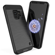 Load image into Gallery viewer, Galaxy S9 Case, PUNKcase [SLOT Series] [Slim Fit] Dual-Layer Armor Cover w/Integrated Anti-Shock System, Credit Card Slot [Black] (Color in image: Grey)
