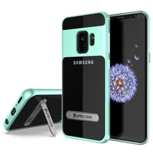 Load image into Gallery viewer, Galaxy S9 Case, PUNKcase [LUCID 3.0 Series] [Slim Fit] [Clear Back] Armor Cover w/ Integrated Kickstand, Anti-Shock System &amp; PUNKSHIELD Screen Protector for Samsung Galaxy S9 [Teal] (Color in image: Teal)
