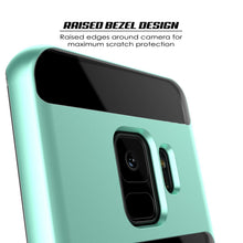 Load image into Gallery viewer, Galaxy S9 Case, PUNKcase [LUCID 3.0 Series] [Slim Fit] [Clear Back] Armor Cover w/ Integrated Kickstand, Anti-Shock System &amp; PUNKSHIELD Screen Protector for Samsung Galaxy S9 [Teal] 

