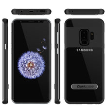 Charger l&#39;image dans la galerie, Galaxy S9+ Plus Case, PUNKcase [LUCID 3.0 Series] [Slim Fit] [Clear Back] Armor Cover w/ Integrated Kickstand, Anti-Shock System &amp; PUNKSHIELD Screen Protector for Samsung Galaxy S9+ Plus [Black] (Color in image: Silver)
