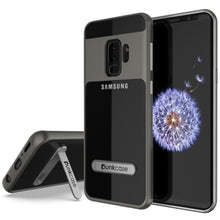 Charger l&#39;image dans la galerie, Galaxy S9+ Plus Case, PUNKcase [LUCID 3.0 Series] [Slim Fit] [Clear Back] Armor Cover w/ Integrated Kickstand, Anti-Shock System &amp; PUNKSHIELD Screen Protector for Samsung Galaxy S9+ Plus [Grey] (Color in image: Grey)
