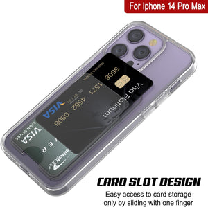 Étui porte-cartes iPhone 14 Pro Max [Série Crystal CardSlot] [Ajustement fin]