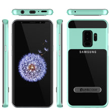 Charger l&#39;image dans la galerie, Galaxy S9+ Plus Case, PUNKcase [LUCID 3.0 Series] [Slim Fit] [Clear Back] Armor Cover w/ Integrated Kickstand, Anti-Shock System &amp; PUNKSHIELD Screen Protector for Samsung Galaxy S9+ Plus [Teal] (Color in image: Rose Gold)
