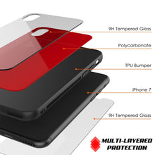 Charger l&#39;image dans la galerie, iPhone 8 Case, Punkcase GlassShield Ultra Thin Protective 9H Full Body Tempered Glass Cover W/ Drop Protection &amp; Non Slip Grip for Apple iPhone 7 / Apple iPhone 8 (Red) (Color in image: Black)
