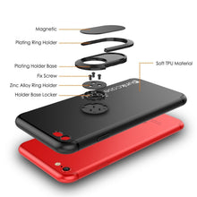 Load image into Gallery viewer, iPhone SE (4.7&quot;) Case, Punkcase Magnetix Protective TPU Cover W/ Kickstand, PLUS Tempered Glass Screen Protector [Black] (Color in image: red)
