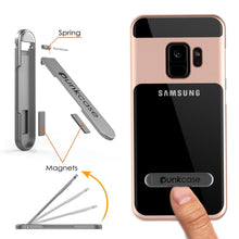 Load image into Gallery viewer, Galaxy S9 Case, PUNKcase [LUCID 3.0 Series] [Slim Fit] [Clear Back] Armor Cover w/ Integrated Kickstand, Anti-Shock System &amp; PUNKSHIELD Screen Protector for Samsung Galaxy S9 [Rose Gold] (Color in image: Red)
