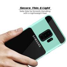 Charger l&#39;image dans la galerie, Galaxy S9+ Plus Case, PUNKcase [LUCID 3.0 Series] [Slim Fit] [Clear Back] Armor Cover w/ Integrated Kickstand, Anti-Shock System &amp; PUNKSHIELD Screen Protector for Samsung Galaxy S9+ Plus [Teal] (Color in image: Silver)
