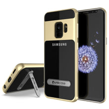 Charger l'image dans la galerie, Galaxy S9 Case, PUNKcase [LUCID 3.0 Series] [Slim Fit] [Clear Back] Armor Cover w/ Integrated Kickstand, Anti-Shock System &amp; PUNKSHIELD Screen Protector for Samsung Galaxy S9 [Gold] (Color in image: Gold)
