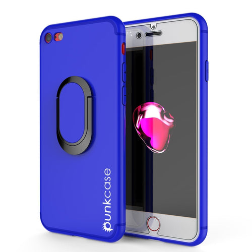 iPhone 8 Case, Punkcase Magnetix Protective TPU Cover W/ Kickstand, PLUS Tempered Glass Screen Protector [Blue] (Color in image: blue)
