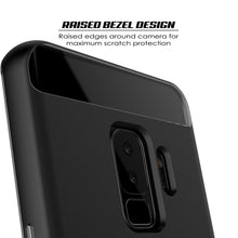 Charger l&#39;image dans la galerie, Galaxy S9+ Plus Case, PUNKcase [LUCID 3.0 Series] [Slim Fit] [Clear Back] Armor Cover w/ Integrated Kickstand, Anti-Shock System &amp; PUNKSHIELD Screen Protector for Samsung Galaxy S9+ Plus [Black] 
