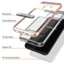 Load image into Gallery viewer, Galaxy S9 Case, PUNKcase [LUCID 3.0 Series] [Slim Fit] [Clear Back] Armor Cover w/ Integrated Kickstand, Anti-Shock System &amp; PUNKSHIELD Screen Protector for Samsung Galaxy S9 [Rose Gold] (Color in image: Black)
