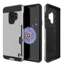 Load image into Gallery viewer, Galaxy S9 Plus Case, PUNKcase [SLOT Series] [Slim Fit] Dual-Layer Armor Cover w/Integrated Anti-Shock System, Credit Card Slot [Silver] (Color in image: Silver)
