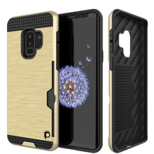 Load image into Gallery viewer, Galaxy S9 Plus Case, PUNKcase [SLOT Series] [Slim Fit] Dual-Layer Armor Cover w/Integrated Anti-Shock System [Gold] (Color in image: Gold)
