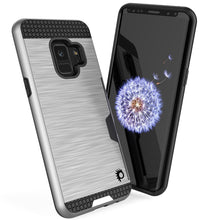 Charger l'image dans la galerie, Galaxy S9 Case, PUNKcase [SLOT Series] [Slim Fit] Dual-Layer Armor Cover w/Integrated Anti-Shock System, Credit Card Slot [Silver] (Color in image: Grey)
