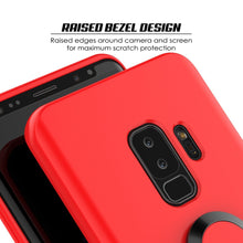 Charger l&#39;image dans la galerie, Galaxy S9 PLUS, Punkcase Magnetix Protective TPU Cover W/ Kickstand, Ring Grip Holder &amp; Metal Plate for Magnetic Car Phone Mount PLUS PunkShield Screen Protector for Samsung S9+ Edge [Red] 
