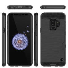 Load image into Gallery viewer, Galaxy S9 Plus Case, PUNKcase [SLOT Series] [Slim Fit] Dual-Layer Armor Cover w/Integrated Anti-Shock System, Credit Card Slot [Black] (Color in image: Navy)
