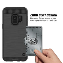 Load image into Gallery viewer, Galaxy S9 Case, PUNKcase [SLOT Series] [Slim Fit] Dual-Layer Armor Cover w/Integrated Anti-Shock System, Credit Card Slot [Black] (Color in image: Silver)
