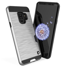 Load image into Gallery viewer, Galaxy S9 Plus Case, PUNKcase [SLOT Series] [Slim Fit] Dual-Layer Armor Cover w/Integrated Anti-Shock System, Credit Card Slot [Silver] (Color in image: Grey)
