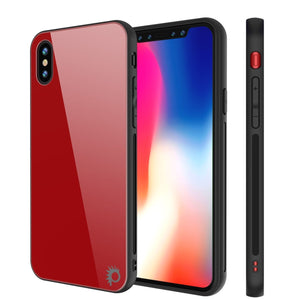 iPhone SE (4.7") Case, Punkcase GlassShield Ultra Thin Protective 9H Full Body Tempered Glass Cover W/ Drop Protection & Non Slip Grip for Apple iPhone 7 / Apple iPhone SE (4.7") (Red) (Color in image: Red)