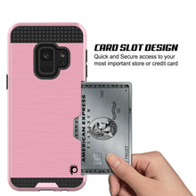 Charger l'image dans la galerie, Galaxy S9 Case, PUNKcase [SLOT Series] [Slim Fit] Dual-Layer Armor Cover w/Integrated Anti-Shock System, Credit Card Slot [Pink] (Color in image: Silver)
