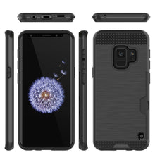 Load image into Gallery viewer, Galaxy S9 Case, PUNKcase [SLOT Series] [Slim Fit] Dual-Layer Armor Cover w/Integrated Anti-Shock System, Credit Card Slot [Black] (Color in image: Navy)
